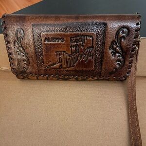 Vintage Leather Tooled Wallet